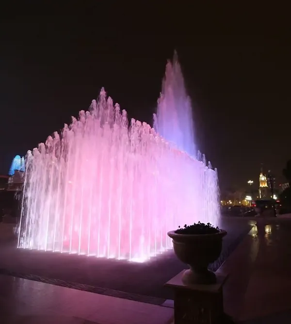 water labyrinth dancing fountain ningbo church pink light 2