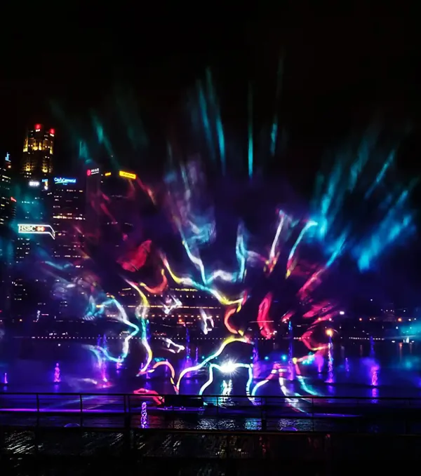 water screen in spectra at marina bay singapore