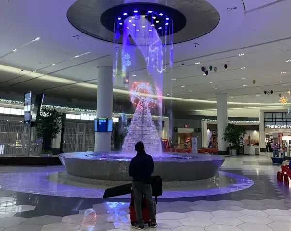 Aqua Graphic water curtain terminal b Laguardia airport New York city 5