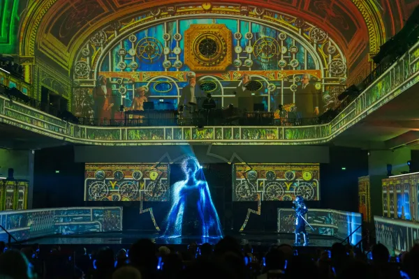 Indoor water show, projection on water screen, Le Souffle de l'Ill, Mulhouse | Aquatique Show